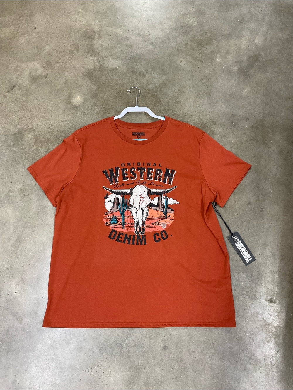 Western Denim Co. Short-Sleeve Graphic Tee in Rust Orange